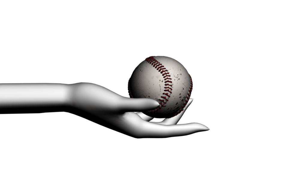 Sports Themed Video Clipart with Abstract Hand and Baseball